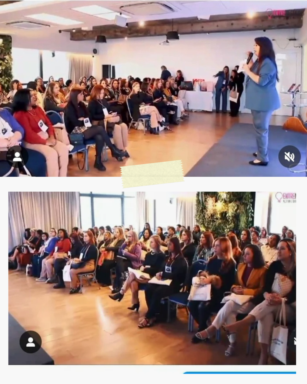 Luciana Fontes palestrando para uma plateia de empreendedoras